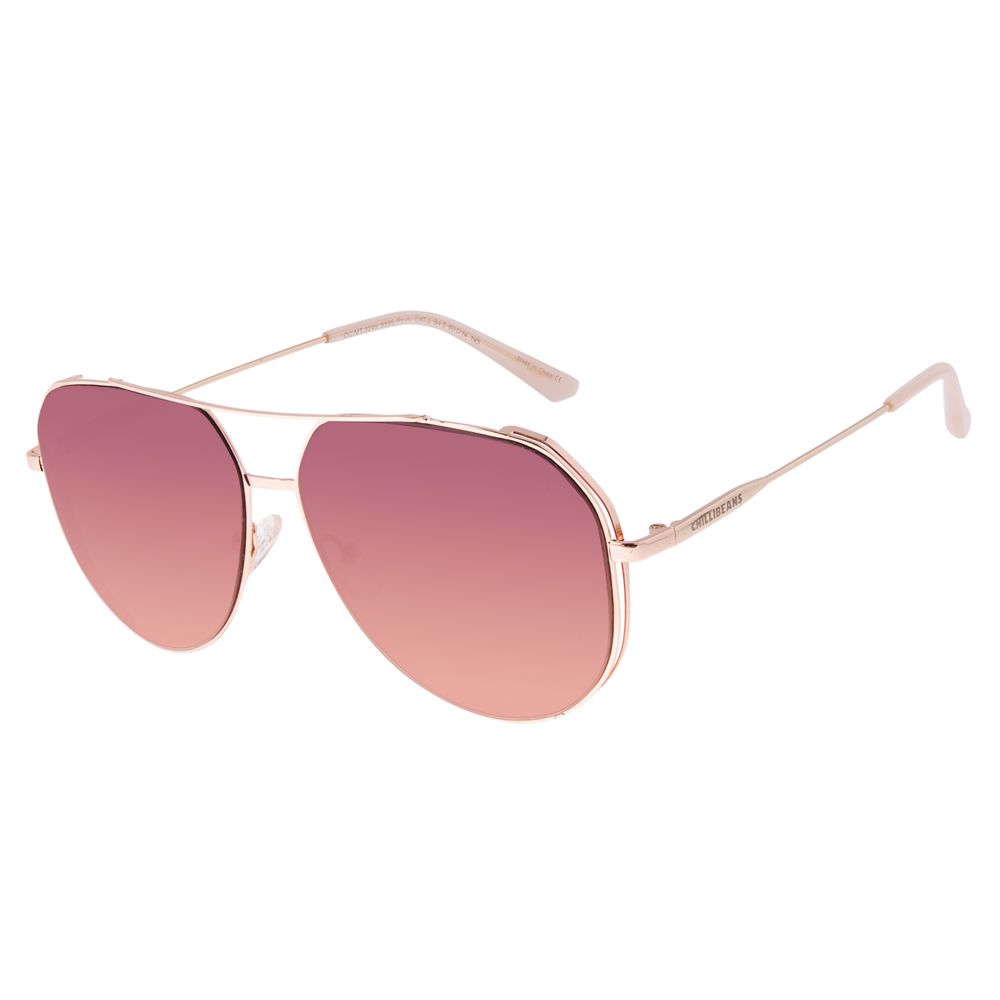 Óculos de Sol Unissex Chilli Beans Aviador Clássico Flap Rosé OC.MT.3249-9595