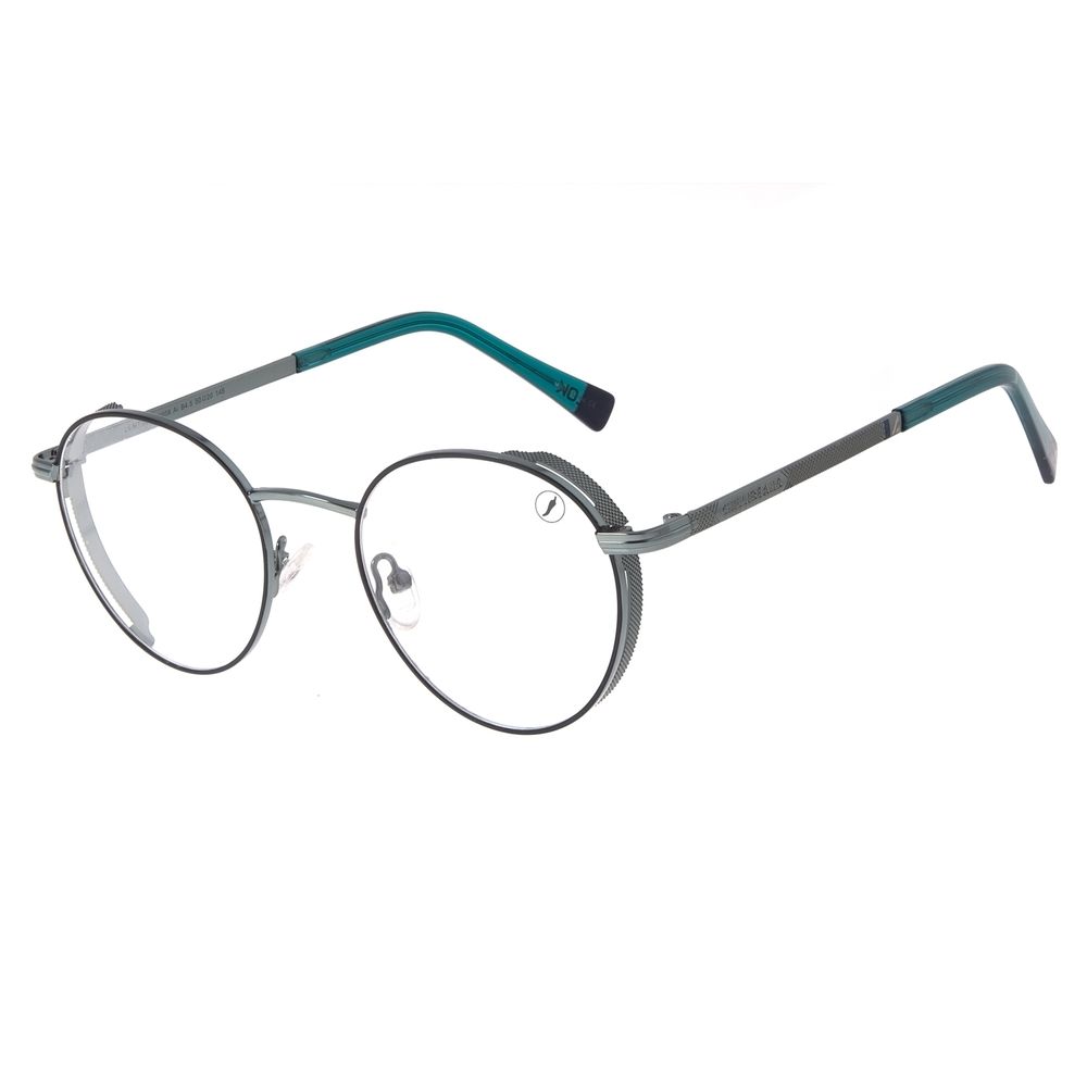 Armação Para Óculos de Grau Masculino Alok Nature Tech Redondo Flap Azul LV.MT.0601-0808