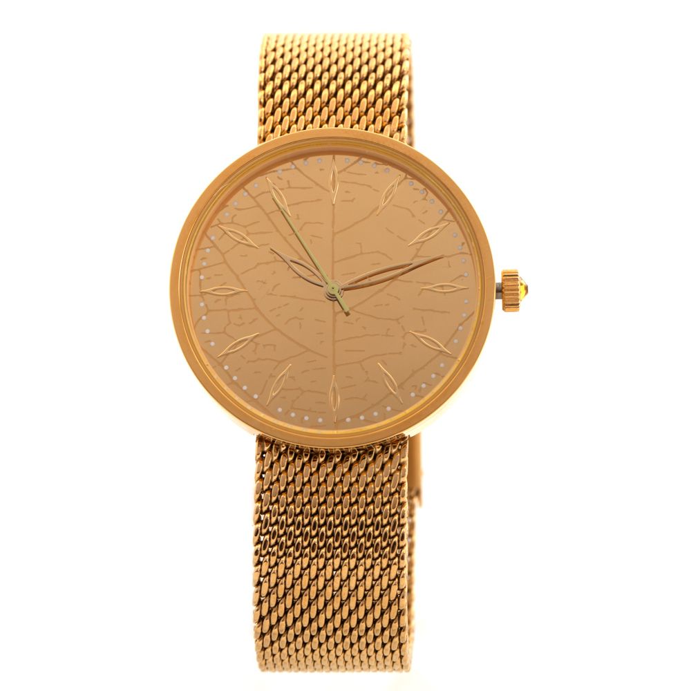 Relógio Analógico Feminino Nature Tech Texturizado Dourado RE.MT.1299-2121