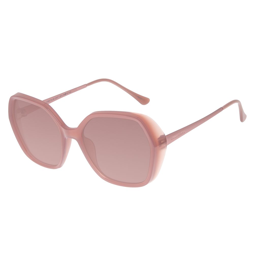 Óculos de Sol Feminino Chilli Beans Quadrado Cristal Fosco Rosé OC.CL.3435-2395