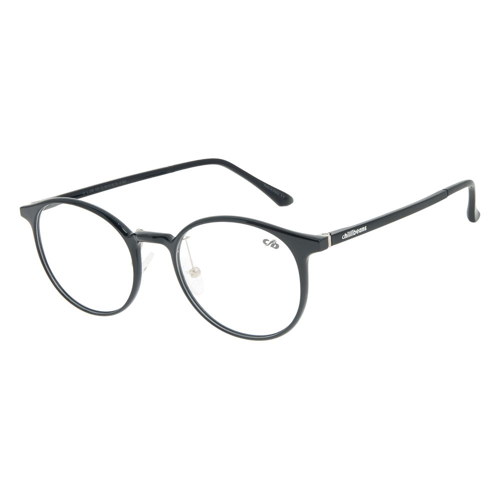 Armação Para Óculos de Grau Masculino Chilli Beans Redondo Preto LV.IJ.0181-0101