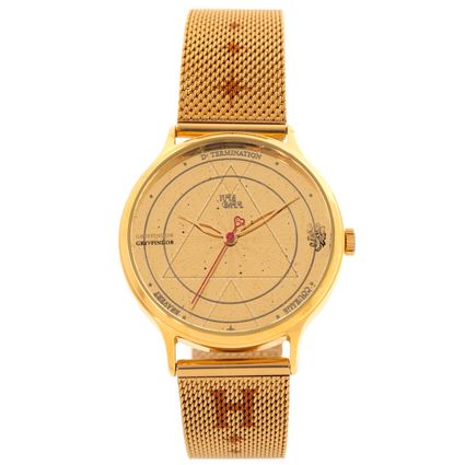 Relógio Analógico Feminino Harry Potter Yule Ball Gryffindor Dourado I RE.MT.1438.2121