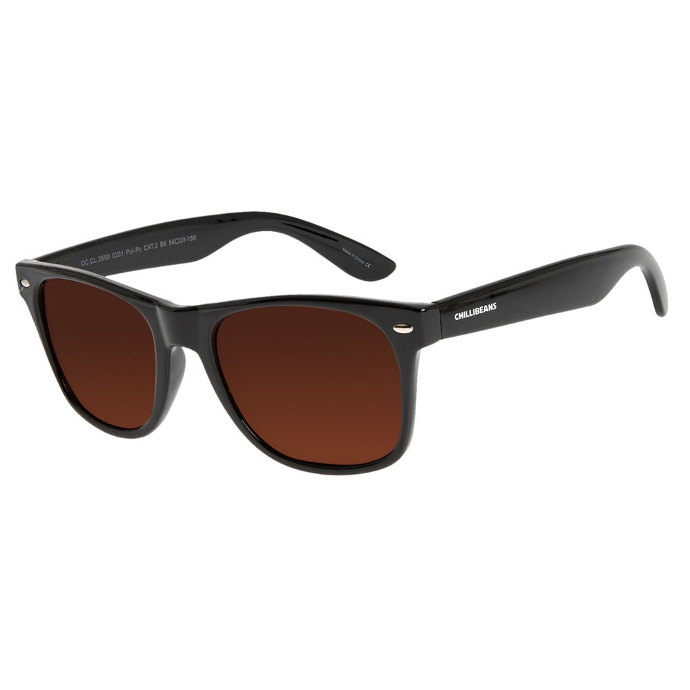 Óculos De Sol Masculino Chilli Beans Bossa Nova Polarizado Preto Chilli Beans