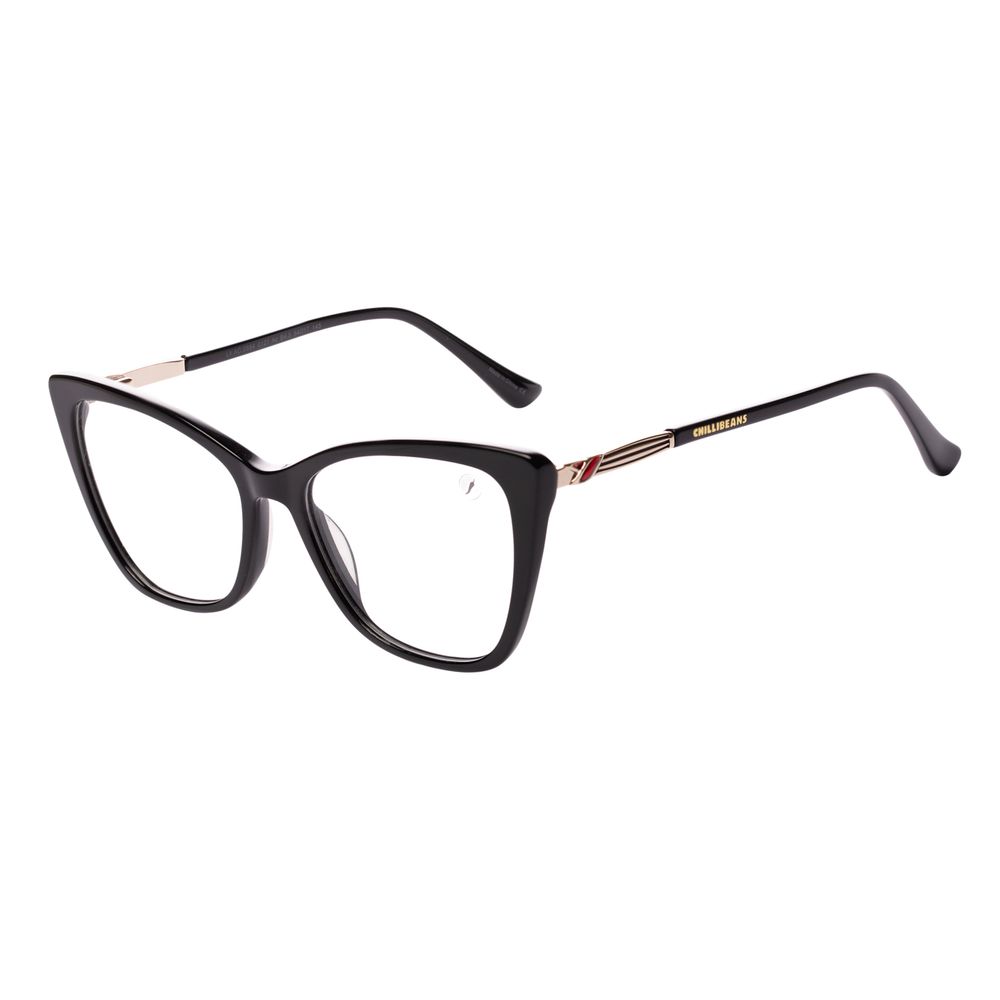 Armação Para Óculos de Grau Feminino Chilli Beans Gatinho AC Preto LV.AC.0884-0121
