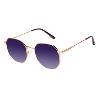 Óculos de Sol Feminino Chilli Beans Banhado A Ouro Hexagonal Dourado OC.MT.3485-2121