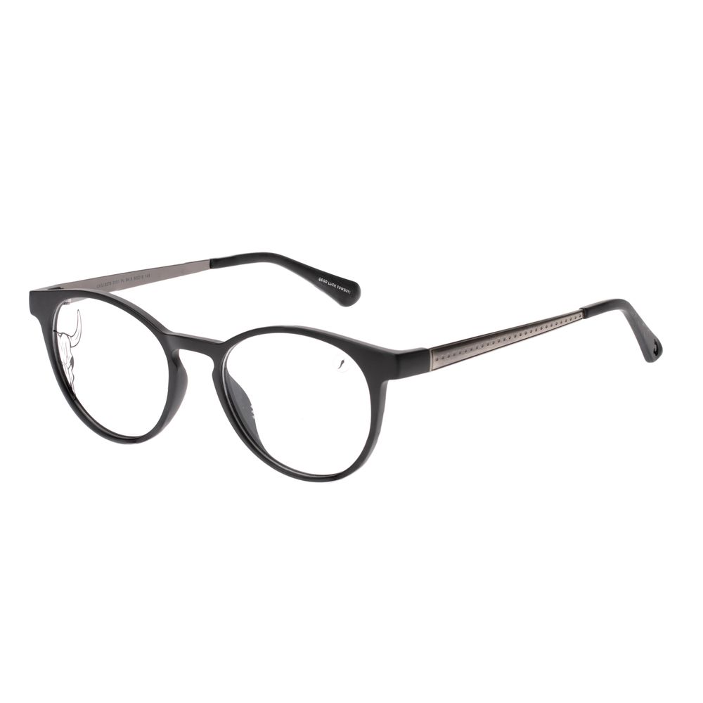 Armacao-Para-Oculos-de-Grau-Unissex-Western-Redondo-Ferradura-Preto-LV.IJ.0278-0101