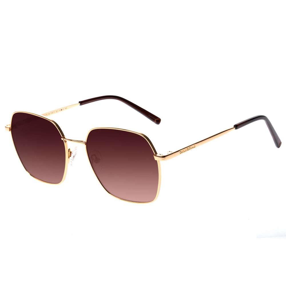 Óculos de Sol Feminino Ótica Chilli Beans Quadrado Metal Dourado OC.MT.3488-5721