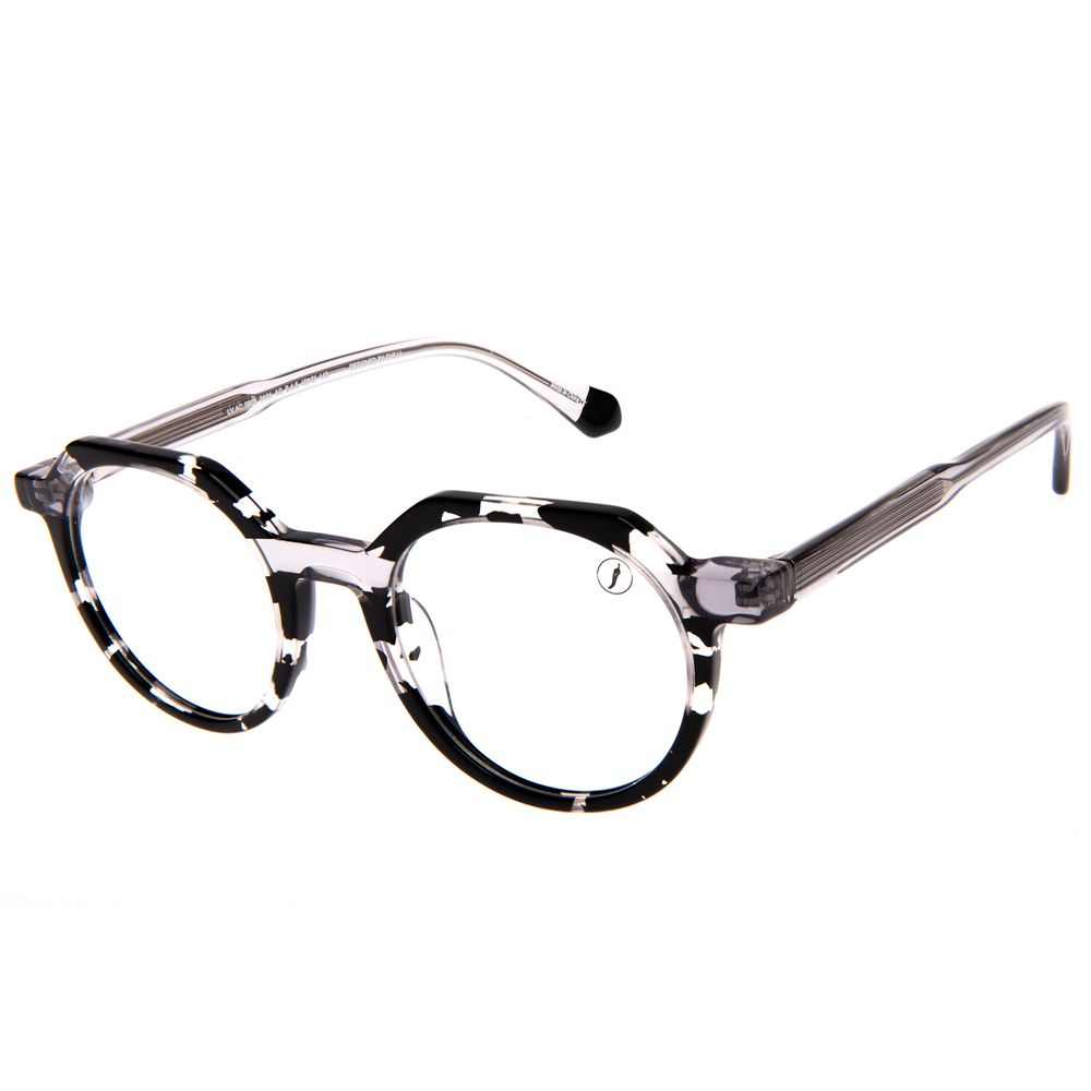 Armacao-Para-Oculos-de-Grau-Unissex-Premium-Redondo-Facetado-Cinza-LV.AC.0903-0104
