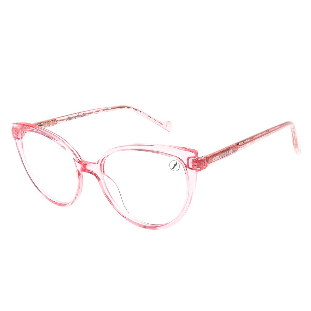armação para óculos de grau feminino teen disney minnie mouse cat rosa lv.ij.0284.1313