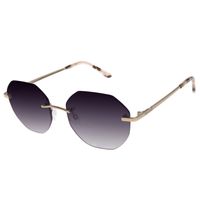 Óculos de Sol Feminino Ótica Chilli Beans Hexagonal Dourado Polarizado OC.MT.3680-8221