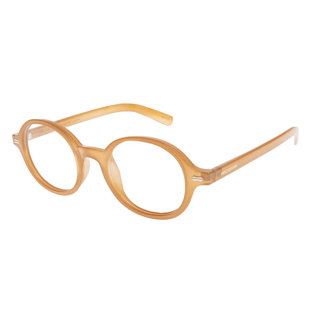 Armação Para Óculos de Grau Masculino Ótica Chilli Beans Redondo TR90 Caramelo LV.IJ.0286-0303