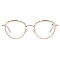armação para óculos de grau feminino street sports flap redondo bege lv.mt.0649.5959