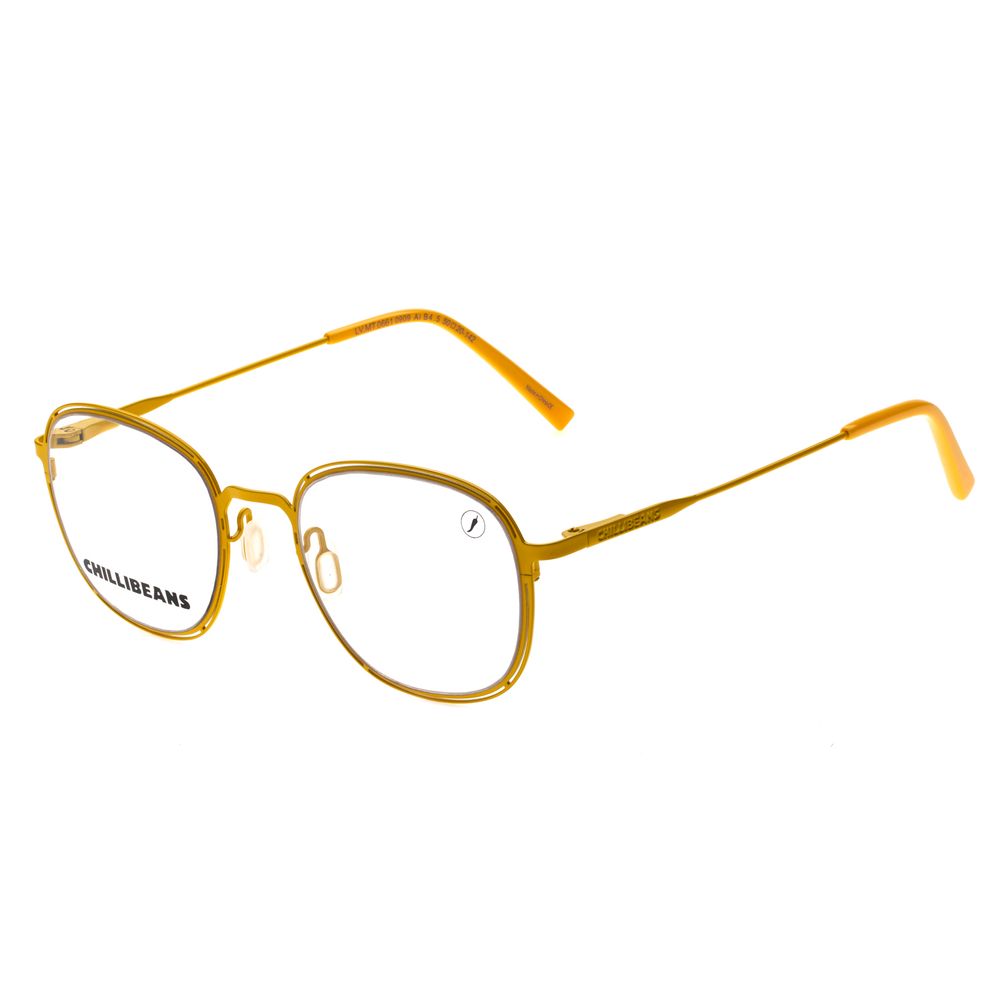armação para óculos de grau unissex chilli beans redondo amarelo lv.mt.0661.0909