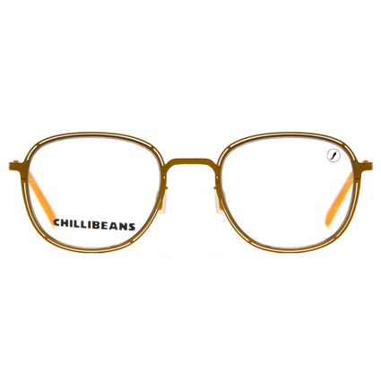 armação para óculos de grau unissex chilli beans redondo amarelo lv.mt.0661.0909