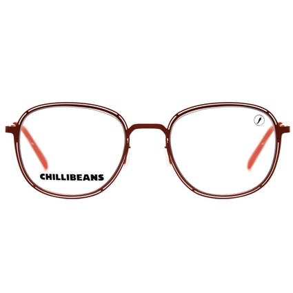 armação para óculos de grau unissex chilli beans redondo laranja LV.MT.0661.1111