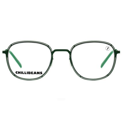 armação para óculos de grau unissex chilli beans redondo verde lv.mt.0661.1515