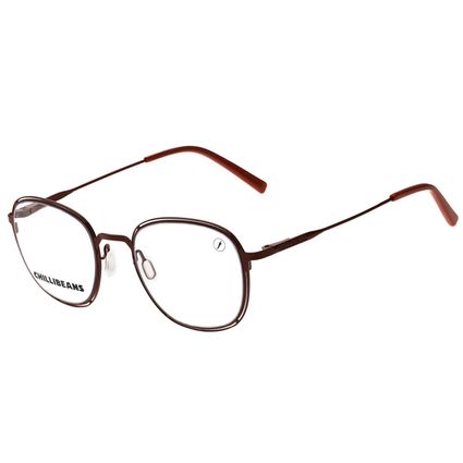armação para óculos de grau unissex chilli beans redondo vermelho lv.mt.0661.1616