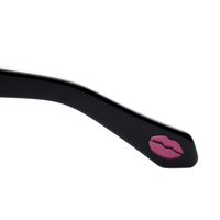 armação para óculos de grau unissex boca rosa quadrado preto lv.ac.0947.0101