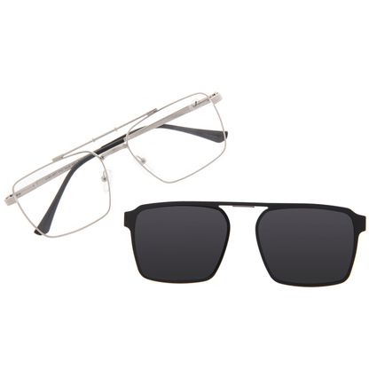 Armação Para Óculos de Grau Masculino Ótica Chilli Beans Multi Polarizado Prata LV.MU.0877-0707