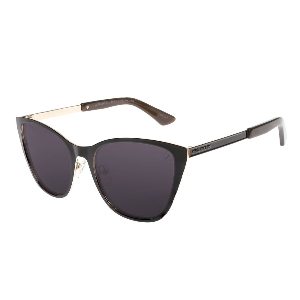 Óculos de Sol Feminino New Tech Gatinho Metal Preto - OC.MT.3965.0121 M