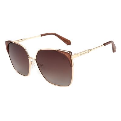 Óculos de Sol Feminino Risqué Quadrado Polarizado Marrom