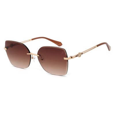 Óculos de Sol Feminino Marília Mendonça Quadrado Modelo 3 Peças Marrom