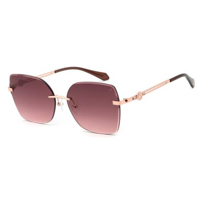 Óculos de Sol Feminino Marília Mendonça Quadrado Modelo 3 Peças Rosé