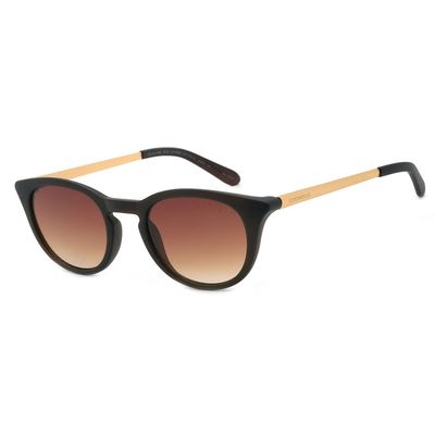 Óculos de Sol Feminino Eco Redondo Degradê Marrom